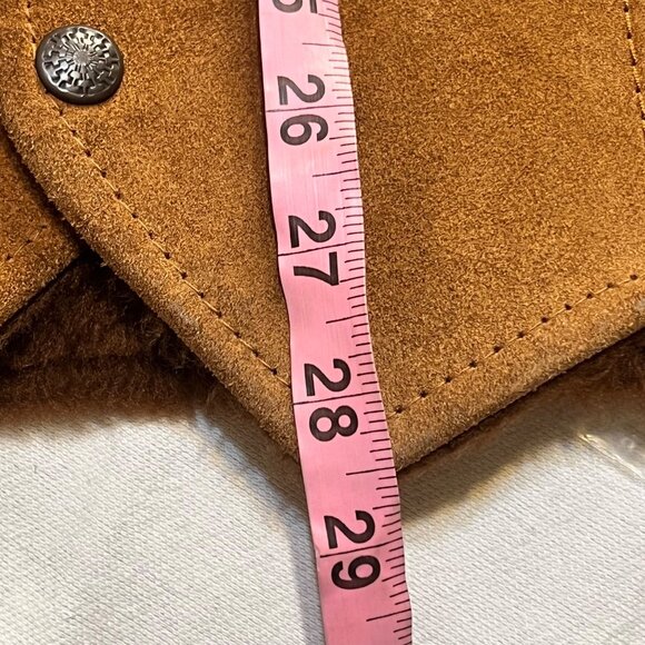 Mens Pioneer Wear Suede Leather Western Vest Size 46 Brown Snap Front Pockets - Picture 16 of 16